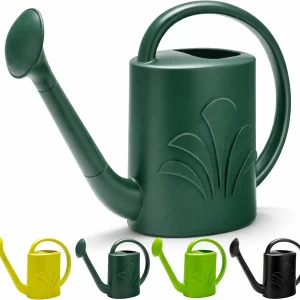 1 Gallon Watering Can for Indoor Outdoor Plants, Long Spout Plastic Watering Can with Detachable Sprinkler Head, Lightweight Sturdy Garden Watering Can
