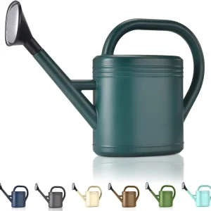 1 Gallon Watering Can for Indoor Outdoor Plants, Long Spout with Sprinkler Head, Leak-Proof Plastic Garden Watering Can