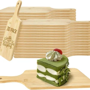 30 Pcs Bamboo Cutting Boards with Handle 11x5 inch Wood Chopping Board Bulk for Charcuterie Serving Tray DIY Laser Engraving Gift for Christmas Wedding Housewarming