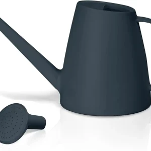 1/2 Gallon Watering Can for Indoor Outdoor Plants - Long Spout Plastic Watering Can with Removable Sprayer - Grey